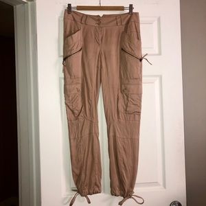 Bebe zipper cargo moto pants